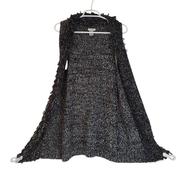 Cache Marled Sleeveless Loop Knit Cardigan Sweater Vest Marl Oreo Medium - Picture 10 of 10